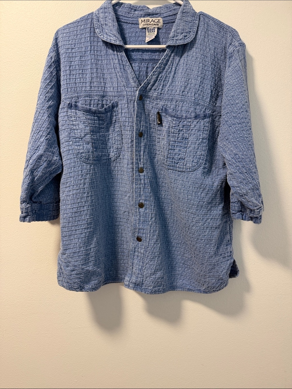 Mirage Cottonblend Lightweight Blue Shirt Jacket Size M